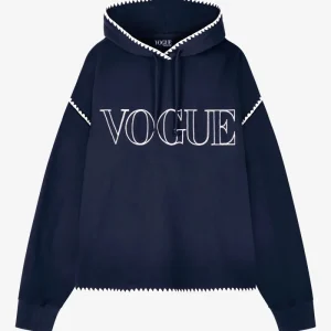 VOGUE Hoodie Midnight Blue Embroidered Logo