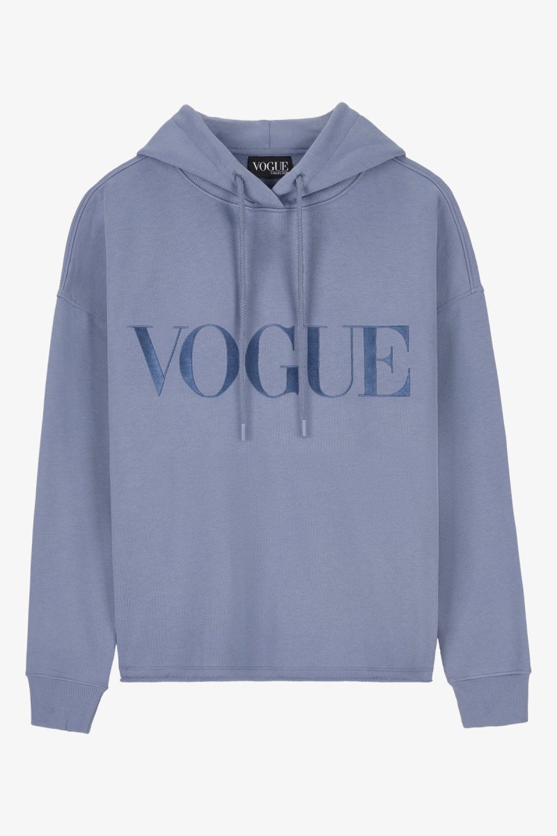 VOGUE Hoodie Denim Blue Open Edge
