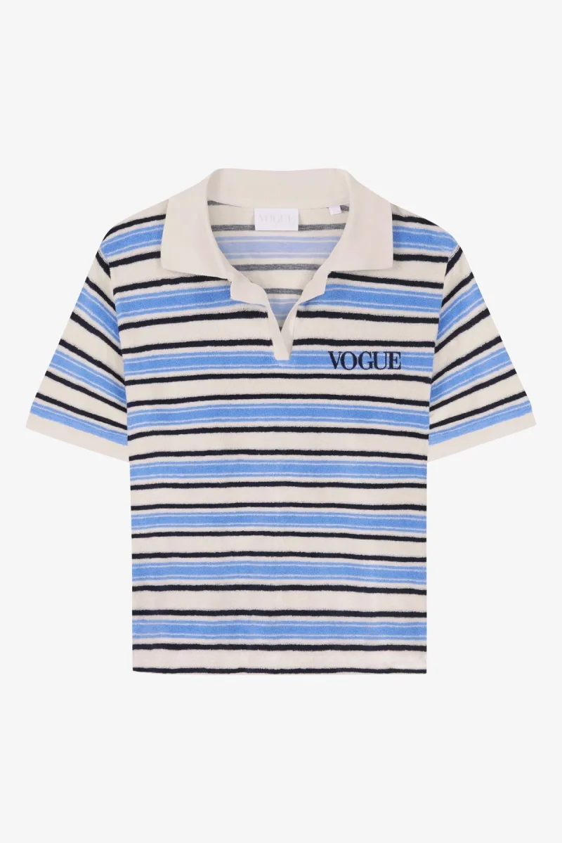 VOGUE Polo Shirt Striped Blue - immagine 2