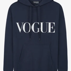 VOGUE Hoodie Navy Embroidered Logo