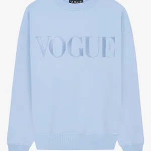 VOGUE Sweatshirt Light Blue Embroidered Logo