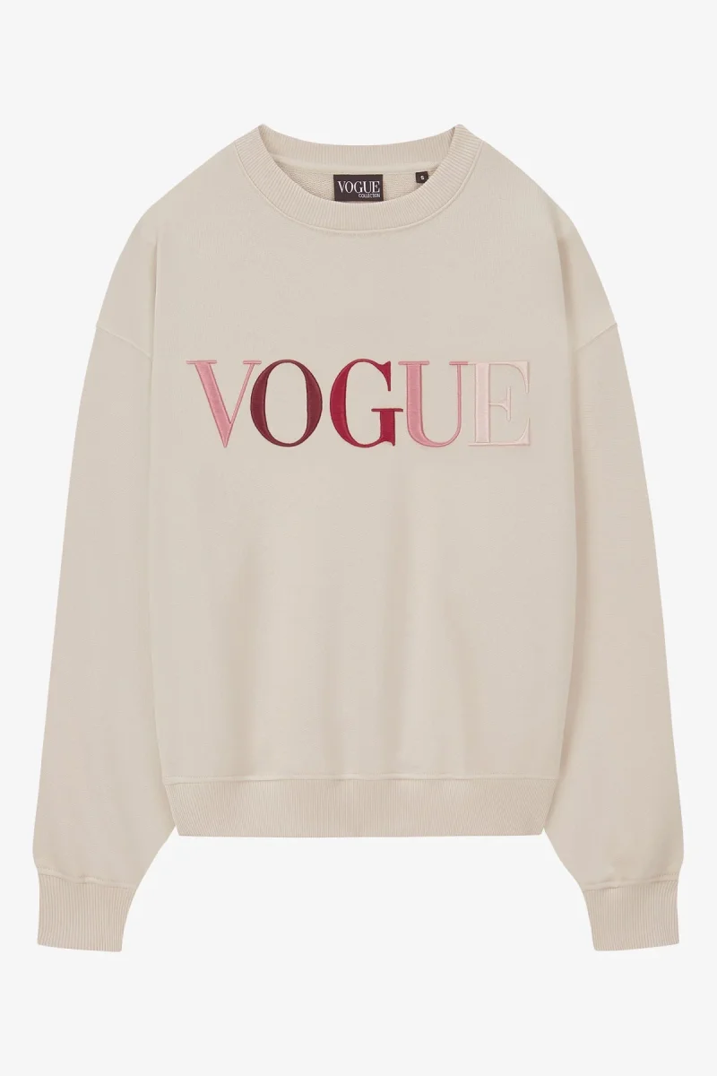 VOGUE Sweatshirt Ecru Embroidered Colorful Logo - immagine 2