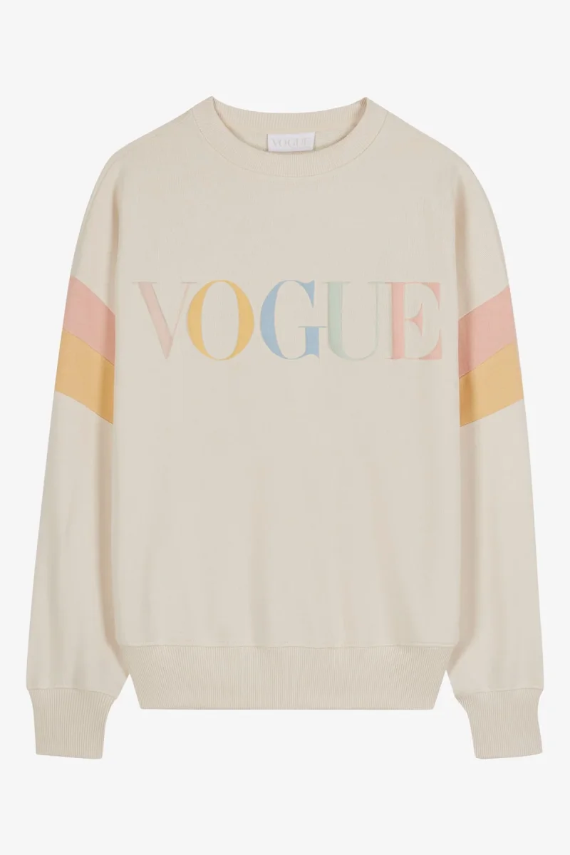 VOGUE Sweatshirt Ivory Embroidered Colorful Logo - immagine 2
