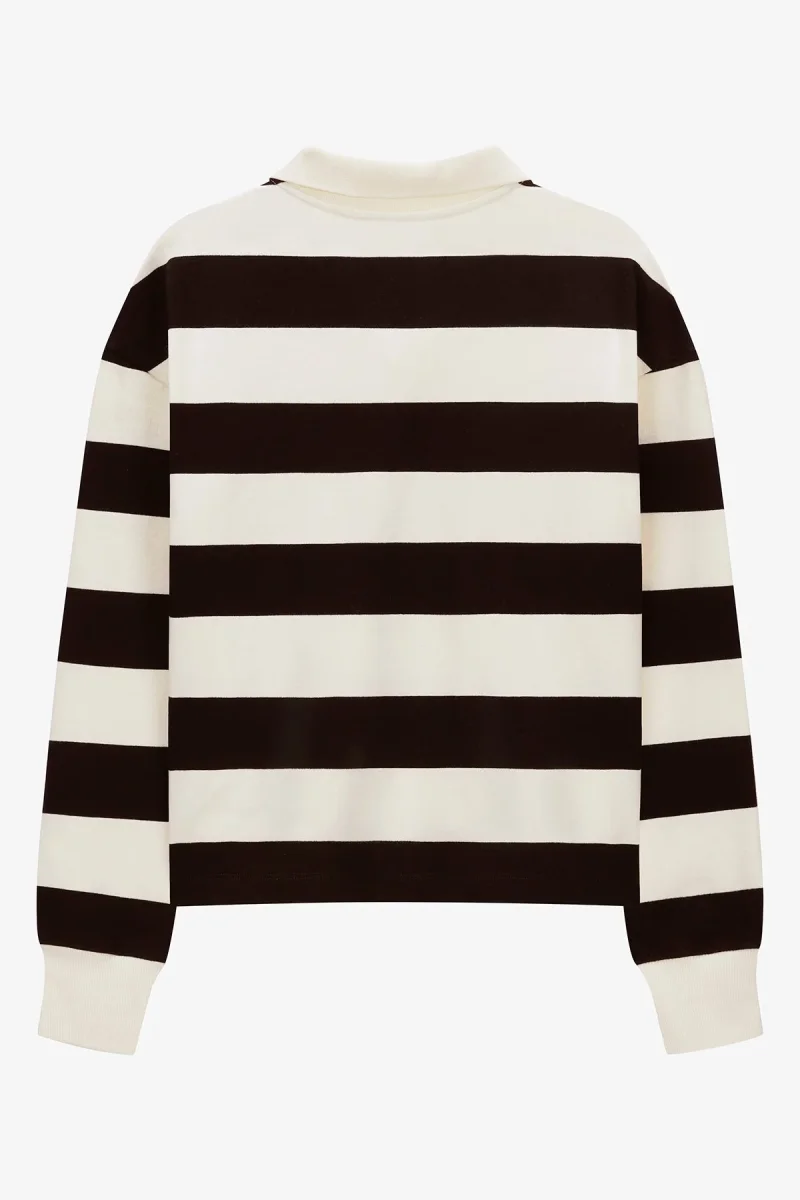 VOGUE Polo Sweatshirt Cream and Black Stripes - immagine 6