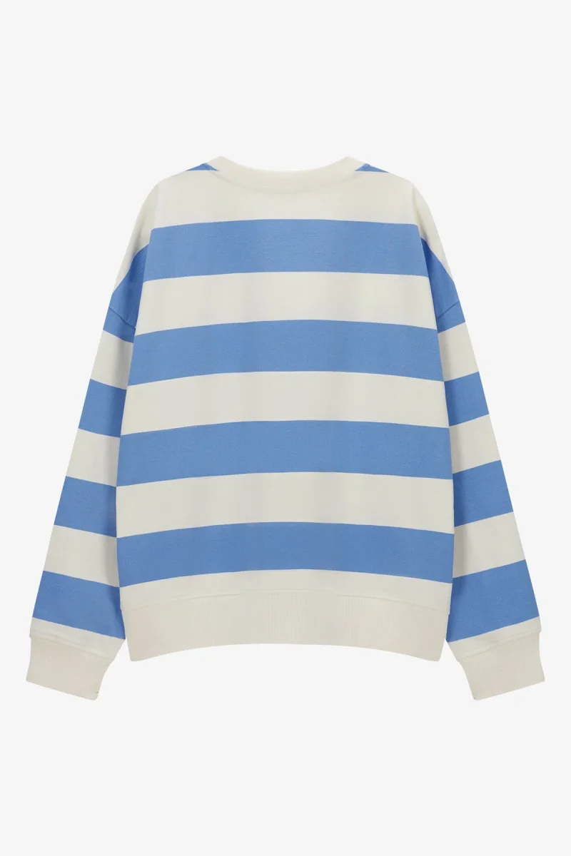 VOGUE Sweatshirt Sky Blue Striped Embroidered Logo - immagine 9