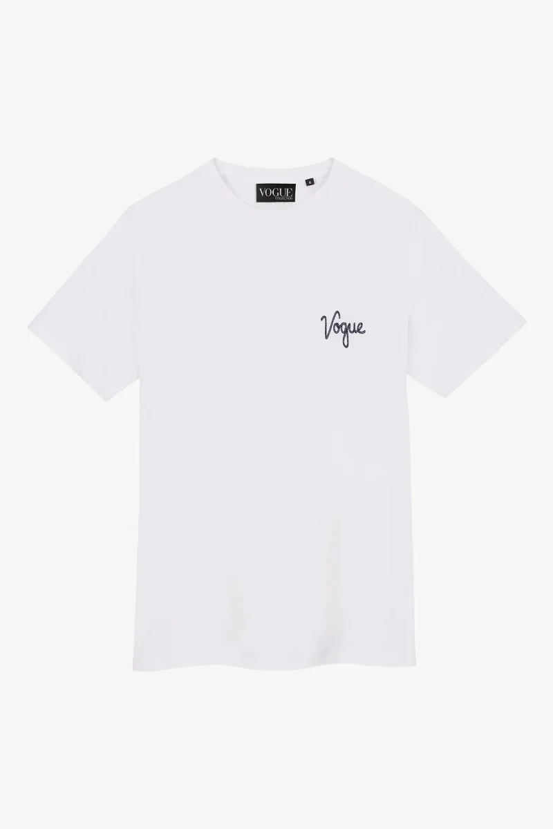VOGUE T-Shirt White Small Embroidered Logo