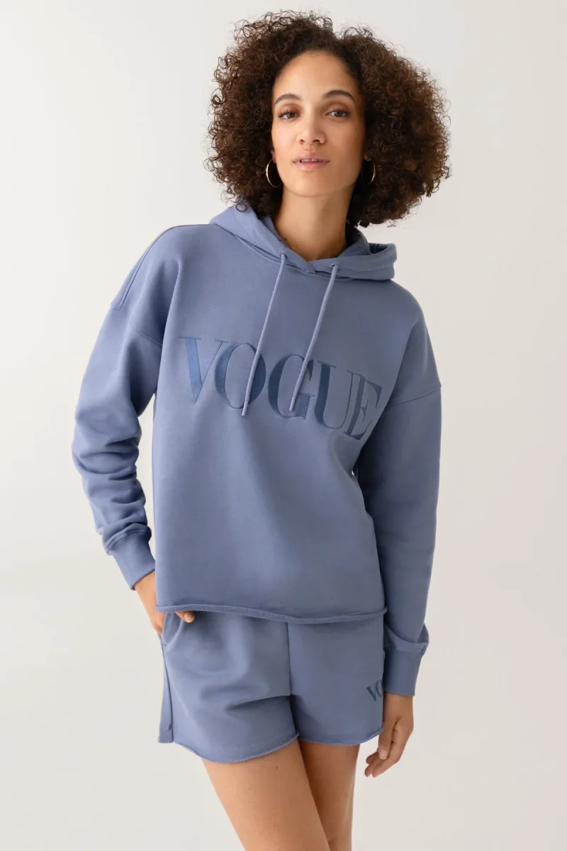 VOGUE Hoodie Denim Blue Open Edge - immagine 4