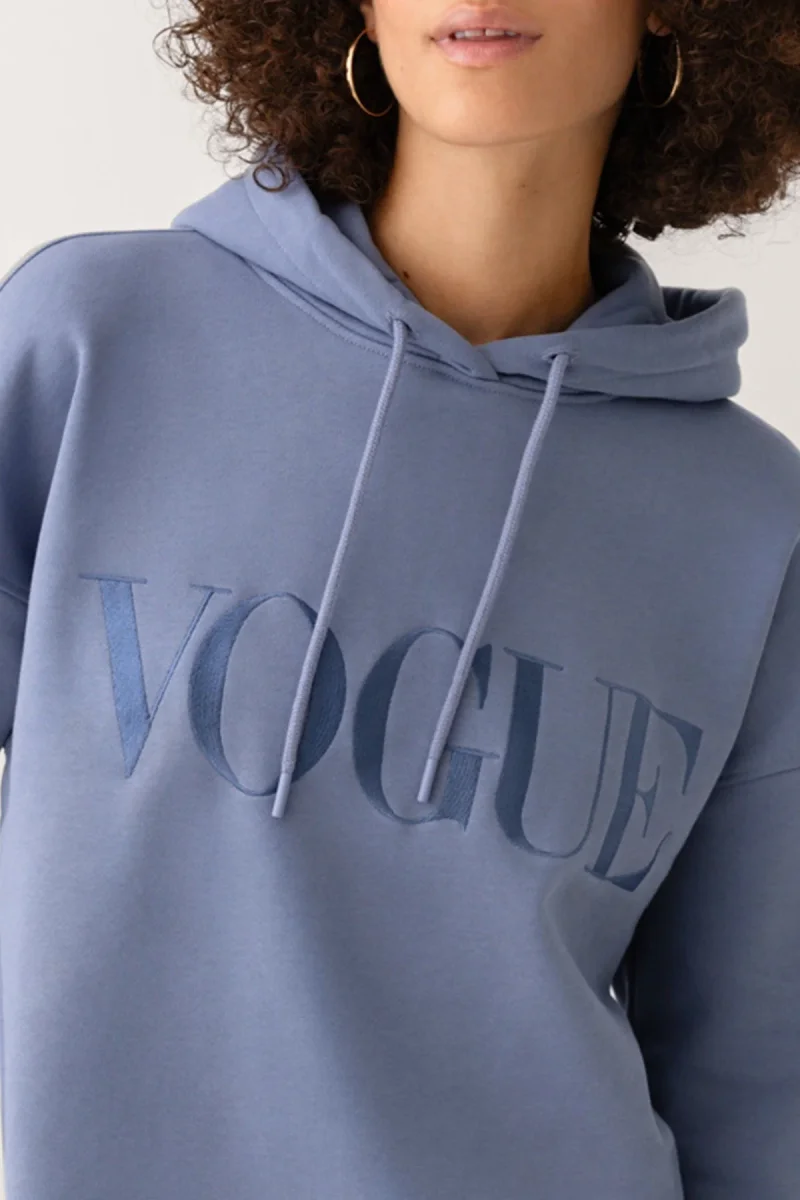VOGUE Hoodie Denim Blue Open Edge - immagine 5