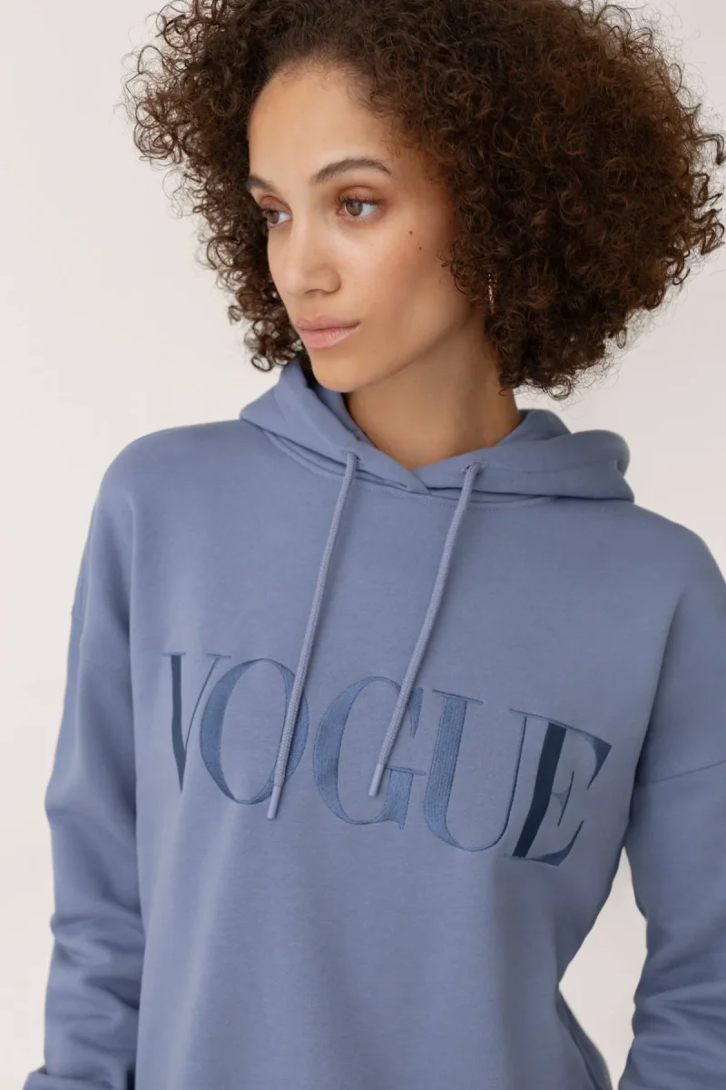 VOGUE Hoodie Denim Blue Open Edge - immagine 3