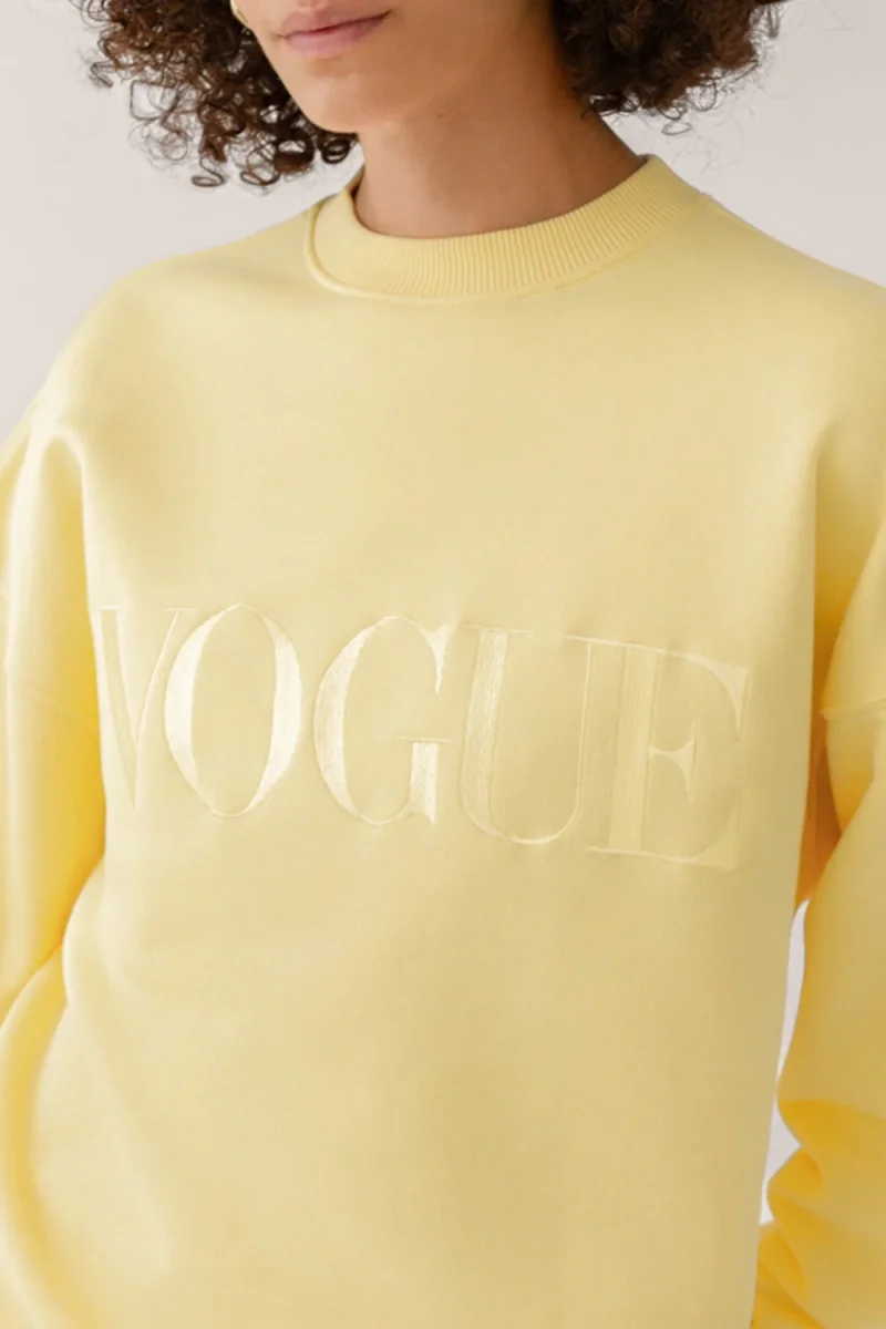 VOGUE Sweatshirt Yellow Embroidered Logo - immagine 4