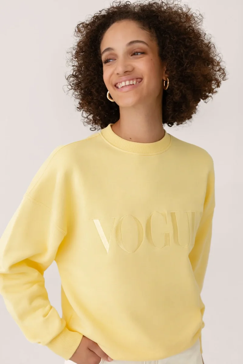 VOGUE Sweatshirt Yellow Embroidered Logo - immagine 5