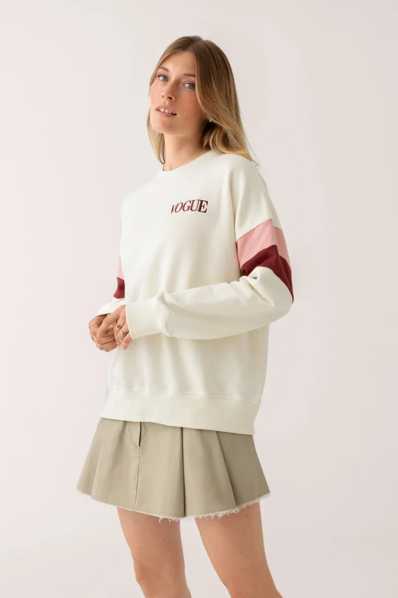 VOGUE Sweatshirt Cream Contrasting Details - immagine 6