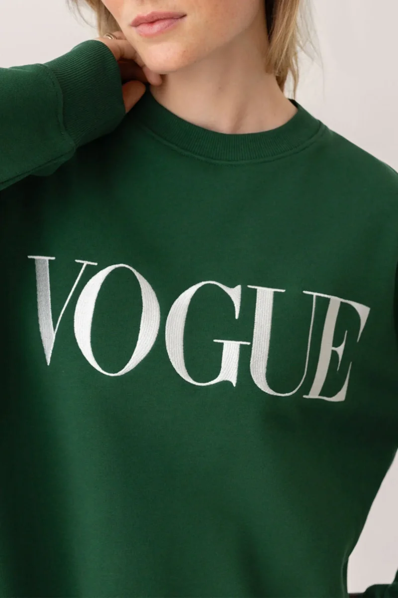 VOGUE Sweatshirt Green Contrasting Details - immagine 5