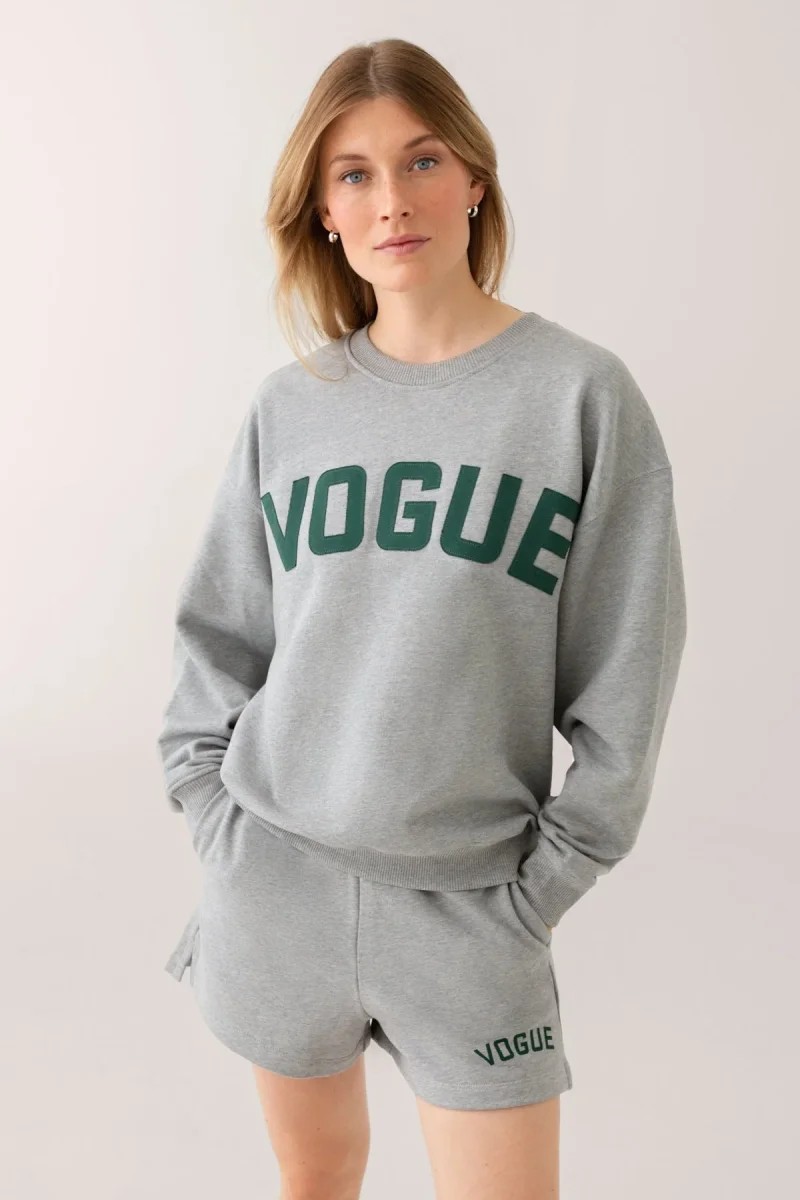 VOGUE Sweatshirt Gray College Logo Patch - immagine 4