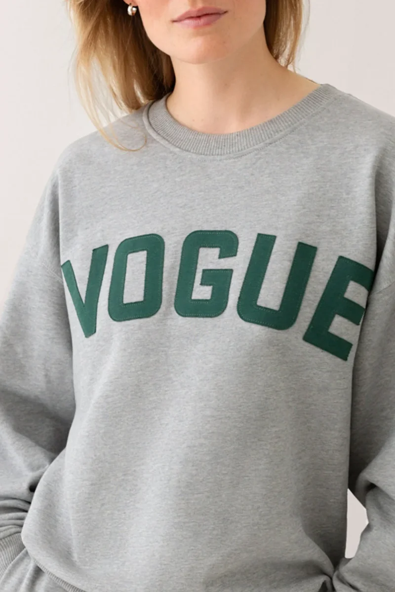 VOGUE Sweatshirt Gray College Logo Patch - immagine 5