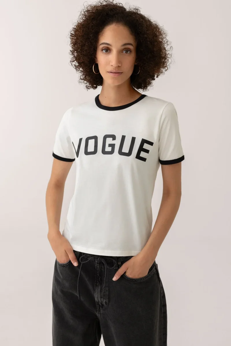 VOGUE T-Shirt White College Logo Black - immagine 3