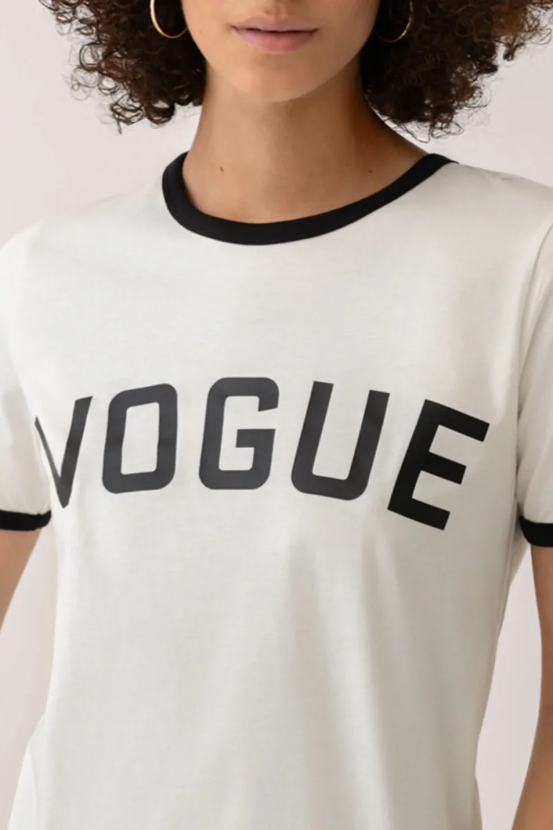 VOGUE T-Shirt White College Logo Black - immagine 5