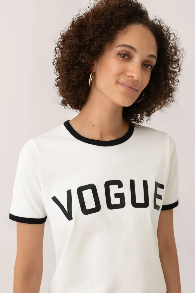 VOGUE T-Shirt White College Logo Black - immagine 4