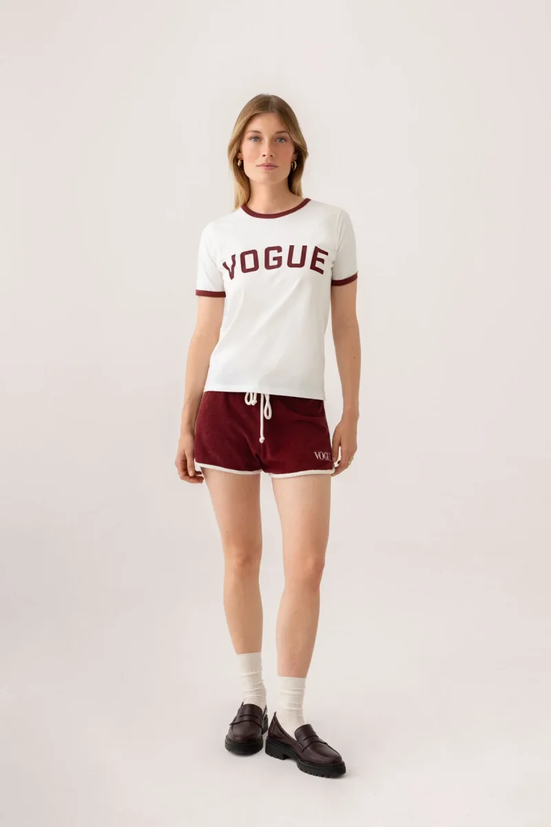 VOGUE T-Shirt White College Bordeaux Logo - immagine 6