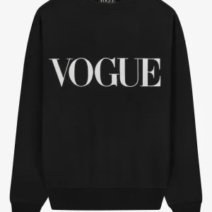 VOGUE Sweatshirt Black Embroidered Cream Logo
