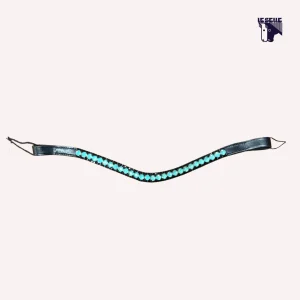 FRONTALINO SILVERLINE TACK - TURCHESE/NERO