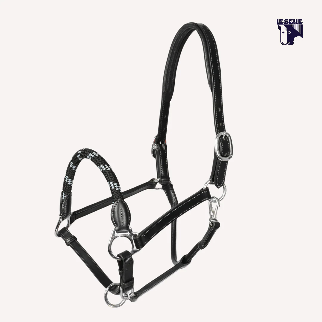 CAVEZZA ACAVALLO IN CUOIO E CORDA - NERO