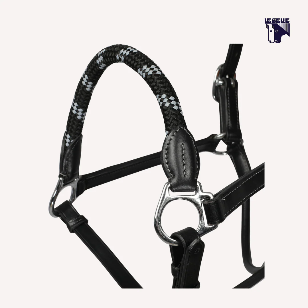 CAVEZZA ACAVALLO IN CUOIO E CORDA - NERO - immagine 3