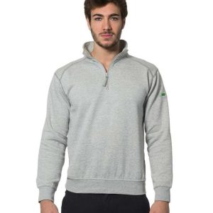 Felpa corta con rinforzi grigia