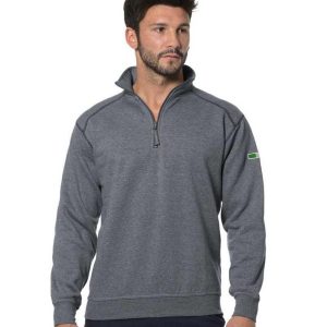 Felpa corta con rinforzi grigia scura