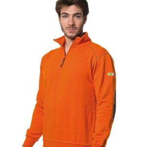 Felpa corta con rinforzi arancione