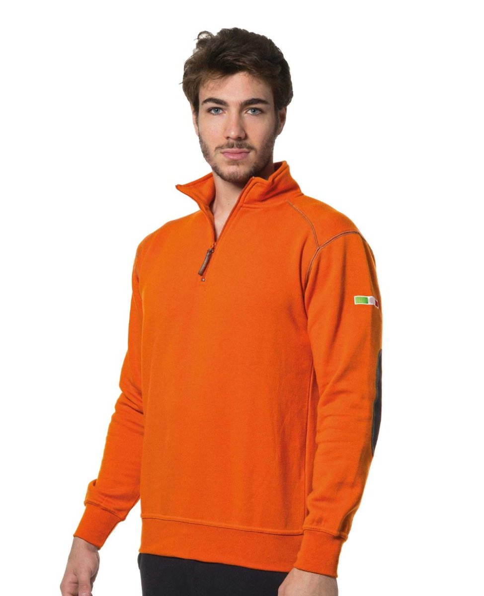 Felpa corta con rinforzi arancione - immagine 2