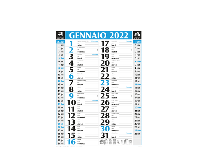 Calendario da parete classico 28,8x47cm personalizzabile (50-100 pezzi o preventivo) - immagine 3