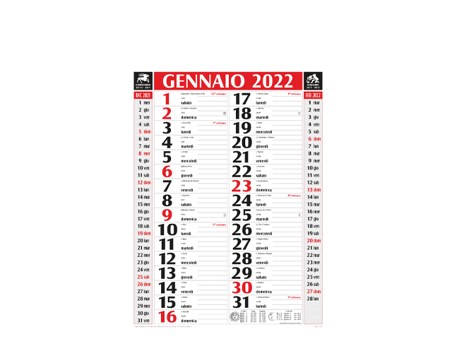 Calendario da parete classico 28,8x47cm personalizzabile (50-100 pezzi o preventivo) - immagine 4