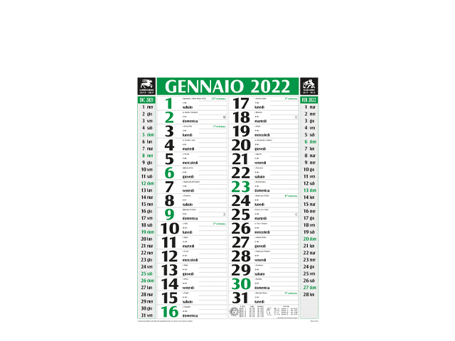 Calendario da parete classico 28,8x47cm personalizzabile (50-100 pezzi o preventivo) - immagine 5