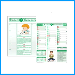 Calendario da parete classico 28,8x47cm personalizzabile tema “Salute” (50-100 pezzi o preventivo)