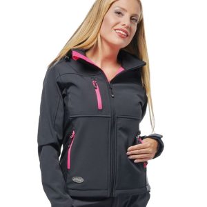 Giacca soft-shell donna grigio / fucsia