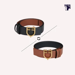 CINTURA DOUBLE FACE EQUESTRO - NERA/MARRONE