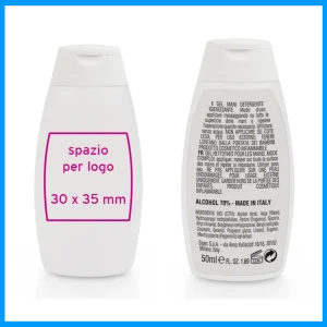 Gel igienizzante mani 50ml portatile personalizzato – conf. 48 pezzi