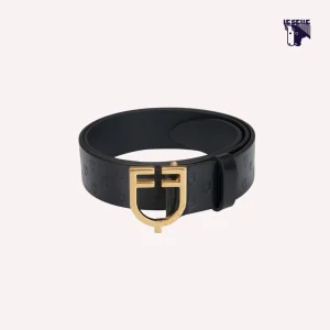 CINTURA EQUESTRO IN PELLE - NERA