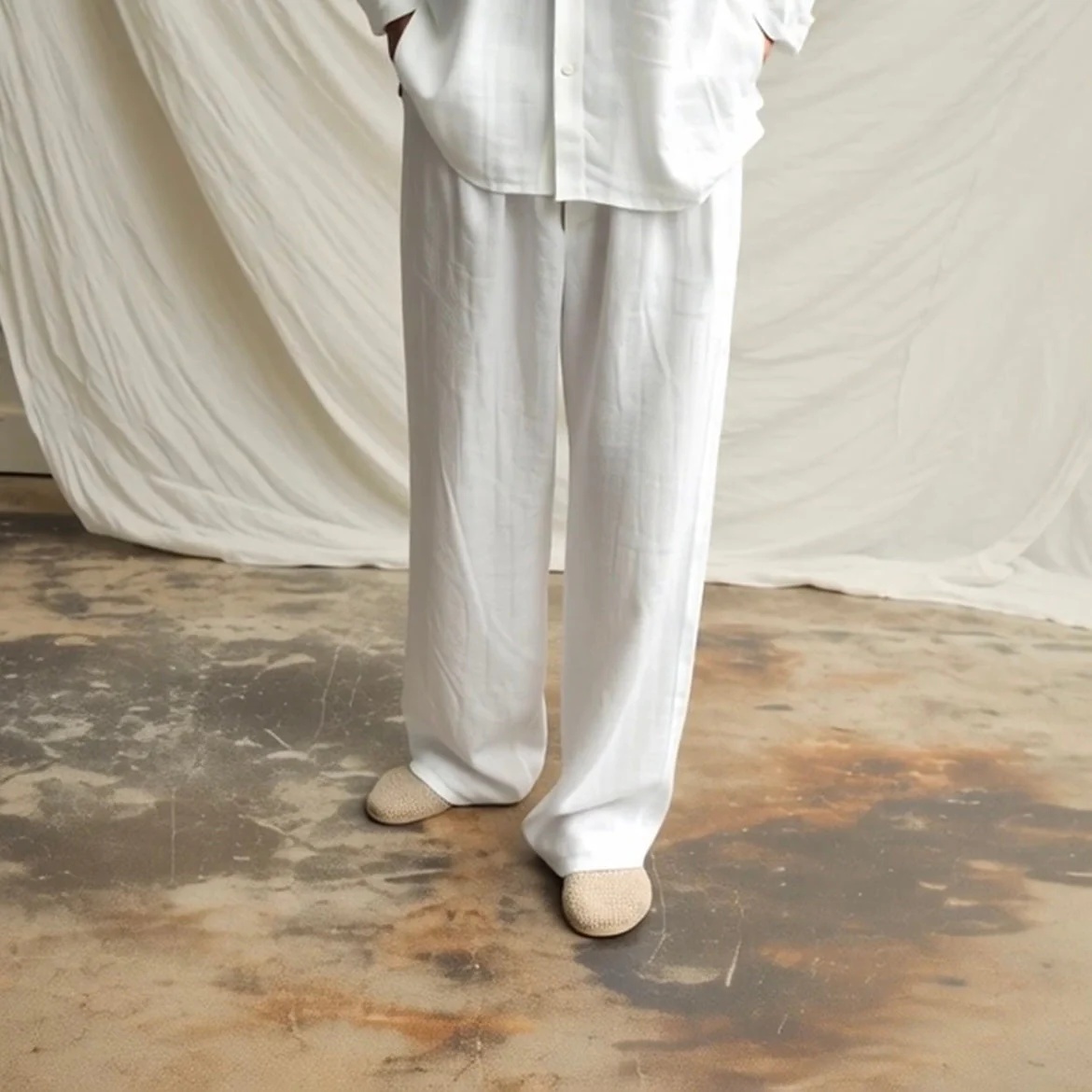 Set Lino Coordinato Camicia e Pantalone Uomo - immagine 6