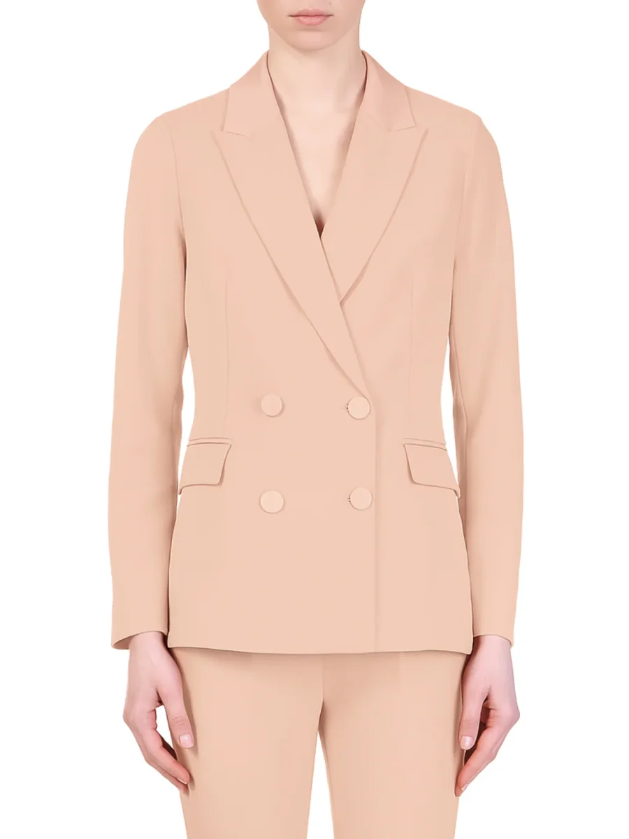 Vicolo giacca blazer doppiopetto in crepe rosa - immagine 2