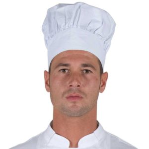 Cappello cuoco a fungo bianco