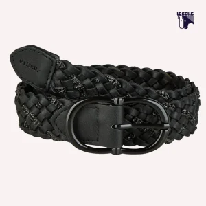CINTURA INTRECCIATA CON GLITTER PIKEUR - NERO