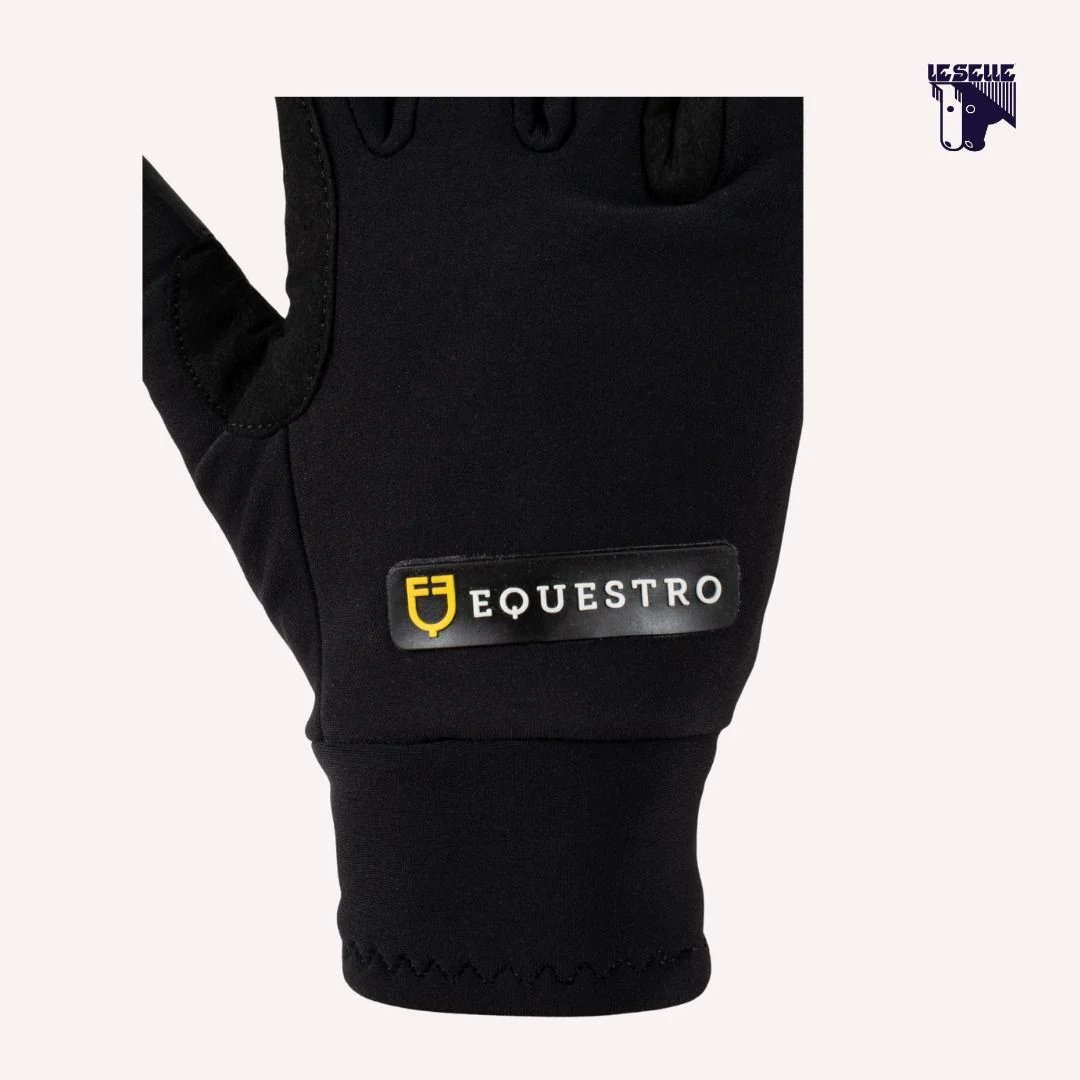 GUANTI UNISEX IN TESSUTO FELPATO EQUESTRO - NERO - immagine 4