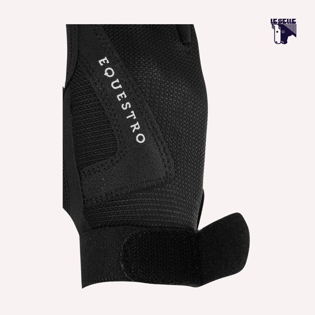 GUANTI BAMBINI IN TESSUTO TECNICO EQUESTRO - NERO - immagine 4