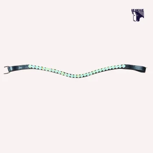 FRONTALINO SILVERLINE TACK - VERDE ACQUA
