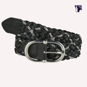 CINTURA INTRECCIATA CON GLITTER PIKEUR - NERO/SILVER