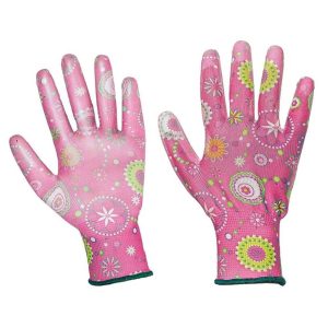 Guanto fiorato rosa da donna