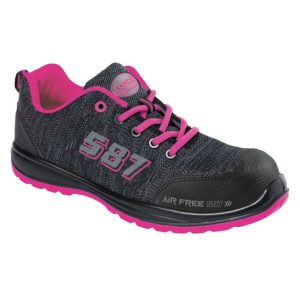Scarpa bassa tessuto grigia fuxia S1P