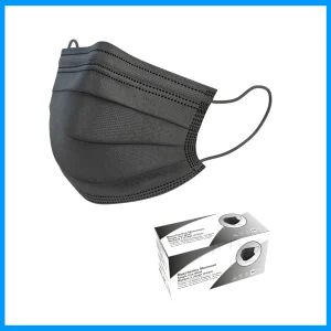 Confezione 50 mascherine chirurgiche monouso NERE Certificate – Dispositivo Medico Tipo 2